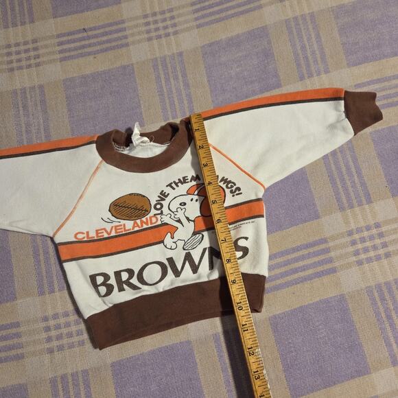 Vintage 70s 80s SNOOPY CLEVELAND BROWNS SWEATSHIRT SWEATPANTS NFL BABY 12 MONTHS - Picture 5 of 13